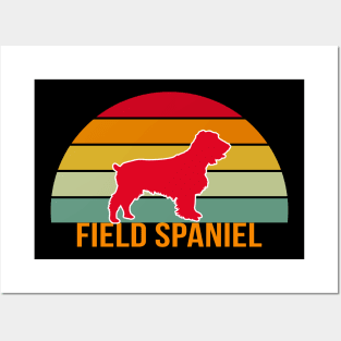 Field Spaniel Vintage Silhouette Posters and Art